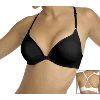 Barely There Invisible Look Stretch Foam Hidden Underwire Bra with Front Close T-Back Black