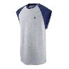 Champion Mens Cotton Jersey Raglan Cap-Sleeve Tee Oxford Grey/Navy