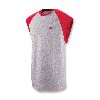 Champion Mens Cotton Jersey Raglan Cap-Sleeve Tee Oxford Grey/Scarlet