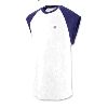 Champion Mens Cotton Jersey Raglan Cap-Sleeve Tee White/Navy