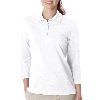 Izod Ladies 3/4 Sleeve Silkwash Stretch Pique Sport Shirt  White