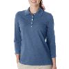 Izod Ladies 3/4 Sleeve Silkwash Stretch Pique Sport Shirt  Ocean