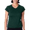 Champion Ladies V-Neck Double-Dry&reg; Performance T-Shirt Dark Green