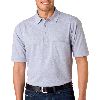 Anvil Adult Ring-Spun Pique Polo with Pocket Heather Grey