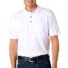 Anvil Adult Ring-Spun Pique Polo with Pocket White