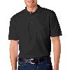 Anvil Adult Ring-Spun Pique Polo with Pocket Black