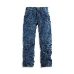 Washed Denim Double Front Jean