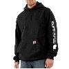 Carhartt Midweight Hooded Logo-Sleeve Sweatshirt Black