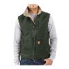 Carhartt Sandstone Mock-Neck Vest, Sherpa Lined Moss