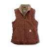 Carhartt Womens Sandstone Mock-Neck Vest, Sherpa Lined Vintage Rose