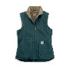 Carhartt Womens Sandstone Mock-Neck Vest, Sherpa Lined Dark Teal