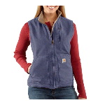 Womens Sandstone Mock-Neck Vest, Sherpa Lined