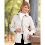 Ladies Hip-Length Brushed Canvas Jacket with Removable Collar