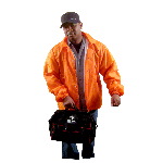 Emergency Orange Lightweight Flannel Lined Windbreaker