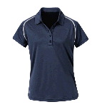 WOMENS DOUBLE PIPING SHORT SLEEVE POLO