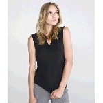 Ladies Cotton/Spandex Slit-V Raglan T-Shirt