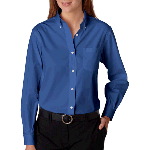 Ladies Long Sleeve Blended Pinpoint Oxford Shirt