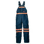 Enhanced Visibility Denim Bib Overall w/ Orange Tape