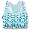 Champion Cotton-Rich Fitness Racerback Sports Bra Crest Blue Drip Drop Print/Crest Blue/White