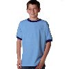 Anvil Youth Ringer Tee Carolina Blue/Navy
