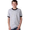Anvil Youth Ringer Tee Heather Grey/Black