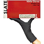 Slate Powder Free, Textured Black Nitrile Gloves (Case)