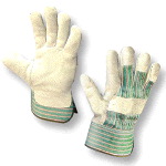 Split Cowhide Leather Gloves With Rubberized Gauntlet Cuff 