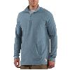 Carhartt Mens Textured-Knit Zip Mock Shirt Mineral Blue