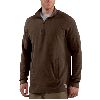 Carhartt Mens Textured-Knit Zip Mock Shirt Dark Brown