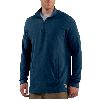 Carhartt Mens Textured-Knit Zip Mock Shirt Navy