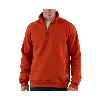 Carhartt Mens Midweight Quarter-Zip Mock-Neck Sweatshirt Red Orange