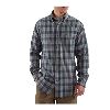 Carhartt Mens Midweight Flannel Plaid Long Sleeve Shirt Mineral Blue