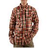 Carhartt Mens Midweight Flannel Plaid Long Sleeve Shirt Red Orange