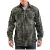 Carhartt Mens Midweight Flannel Plaid Long Sleeve Shirt Black