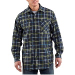 Mens Lightweight Long Sleeve Flannel Plaid Shirt