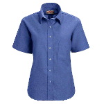 Womens Short Sleeve Soft Collar Oxford Dress Shirt