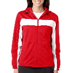 Ladies Brushed Tricot Hooded Jacket with Body and Sleeve Panels