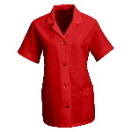 Womens Short Sleeve Smock, Button Front