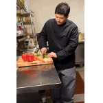 Black Chef Coat, 100% Spun Polyester
