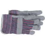 Leather Gunn Pattern Glove, Knuckle Strap, Canvas Back, Safety Cuff<BR><B>Priced per dozen</B>