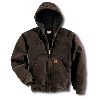 Carhartt Sandstone Active Jacket, Quilted-Flannel Lined Dark Brown