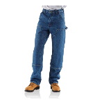 Double Front Logger Dungaree, Washed Denim